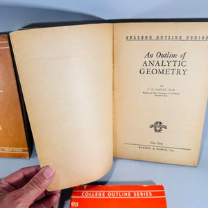 1940s Mathematics Textbook Bundle 5 Barnes & Noble College Outline Series Books Algebra Calculus Geometry Trigonometry