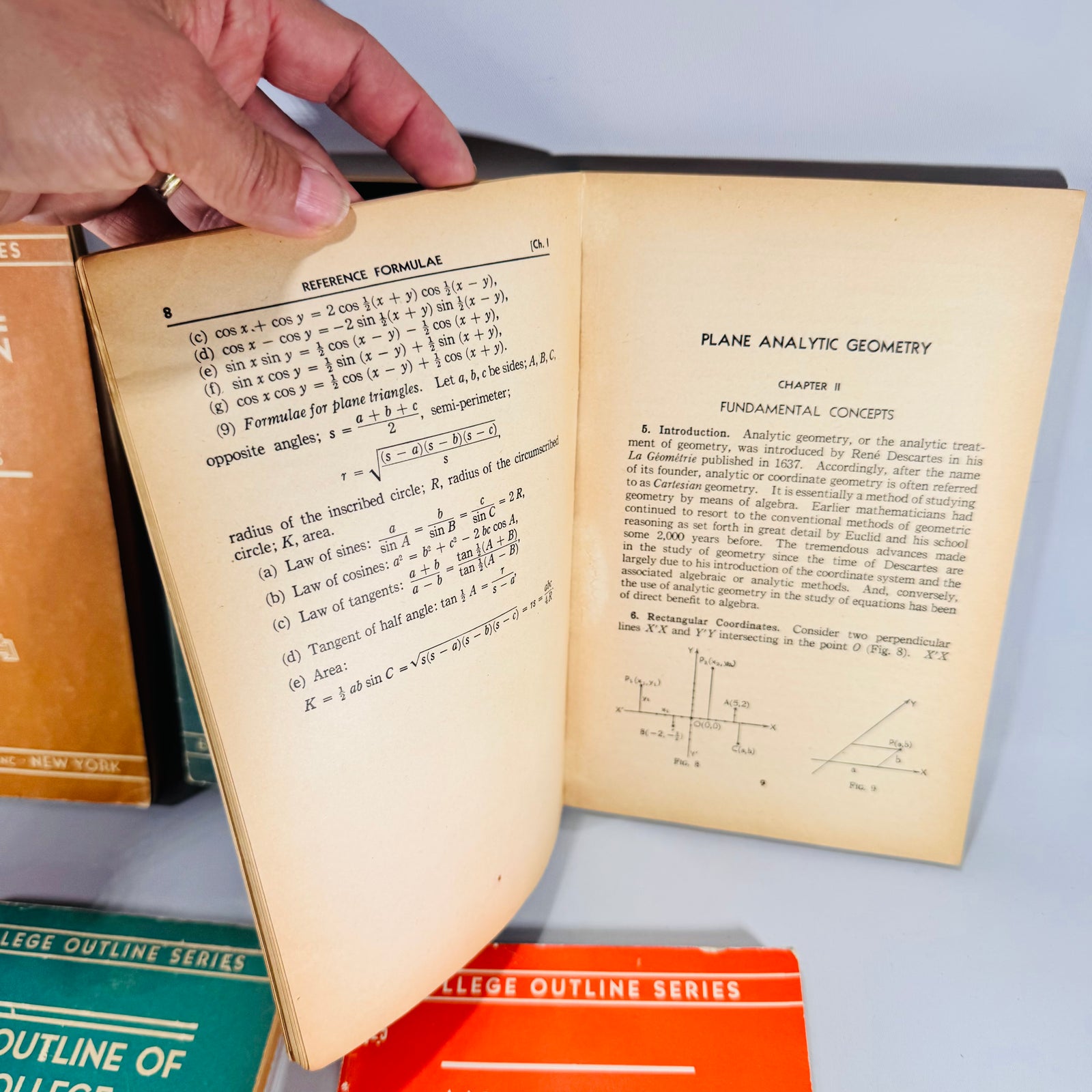 1940s Mathematics Textbook Bundle 5 Barnes & Noble College Outline Series Books Algebra Calculus Geometry Trigonometry