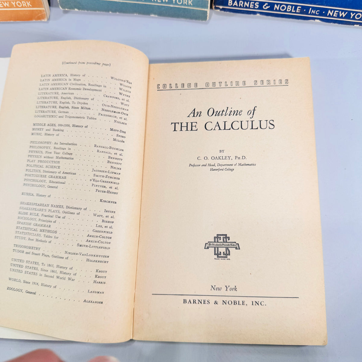 1940s Mathematics Textbook Bundle 5 Barnes & Noble College Outline Series Books Algebra Calculus Geometry Trigonometry