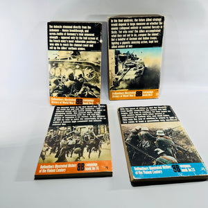 Vintage Military History Paperback Lot — Ballantine Illustrated WWII & WWI (1968–1971) — 4 Vols | France 1940, Sicily, Carpathian Disaster, Trench Fighting