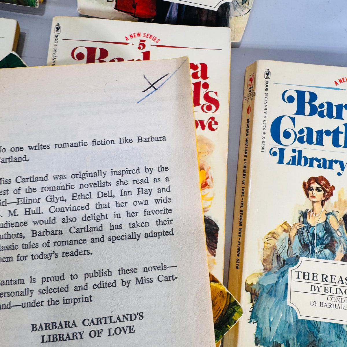 Barbara Cartland’s Library of Love Vintage Paperback Bundle Volumes 1–6 Plus The Penniless Peer