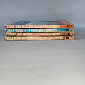 Vintage Military History Paperback Lot — Ballantine Illustrated WWII & WWI (1968–1971) — 4 Vols | France 1940, Sicily, Carpathian Disaster, Trench Fighting