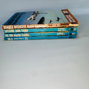 Ballantine WWII Aviation Paperbacks (Set of 4) — Spitfire, Me 109, DC-3 & Bomber Offensive