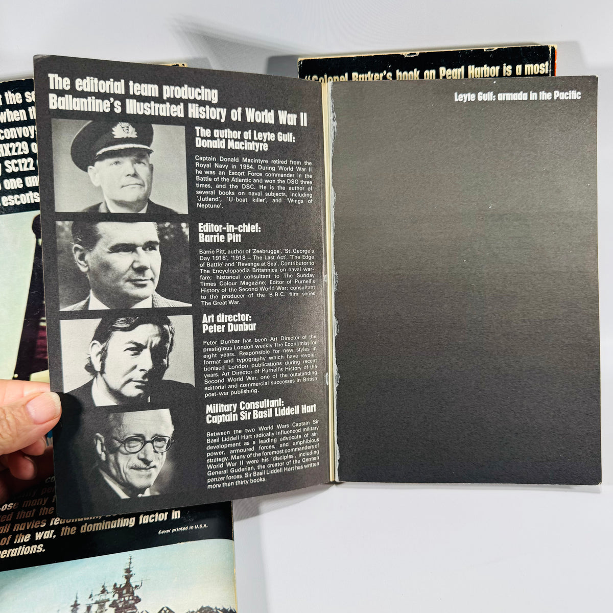 Vintage WWII Book Lot (4) Ballantine Illustrated History — U-Boat, Pearl Harbor, Aircraft Carrier, Leyte Gulf