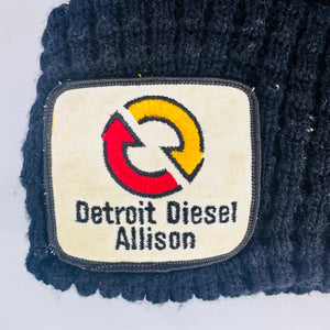 Vintage Detroit Diesel Allison Beanie Navy Pom Pom Knit Hat with Patch