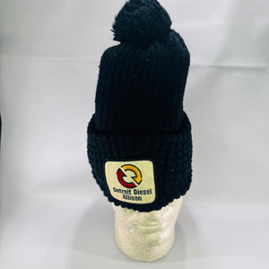 Vintage Detroit Diesel Allison Beanie Navy Pom Pom Knit Hat with Patch
