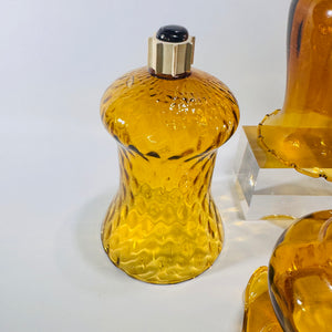 Vintage Amber Glass Peg Votive Cups Bundle Homco Style Sconce Candle Inserts Set of 4