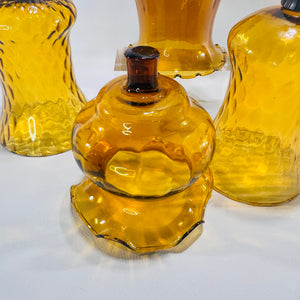 Vintage Amber Glass Peg Votive Cups Bundle Homco Style Sconce Candle Inserts Set of 4