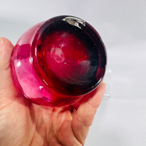 Pilgrim Cranberry Glass Mini Pitcher Hand Blown Creamer with Original Box