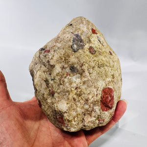 Michigan Puddingstone Specimen Green Matrix Red Jasper Quartzite Display Rock