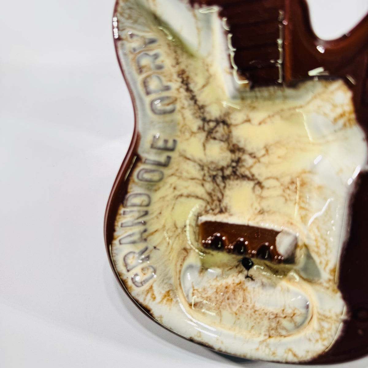 Vintage Grand Ole Opry Ceramic Guitar Ashtray Nashville Souvenir Tray Japan