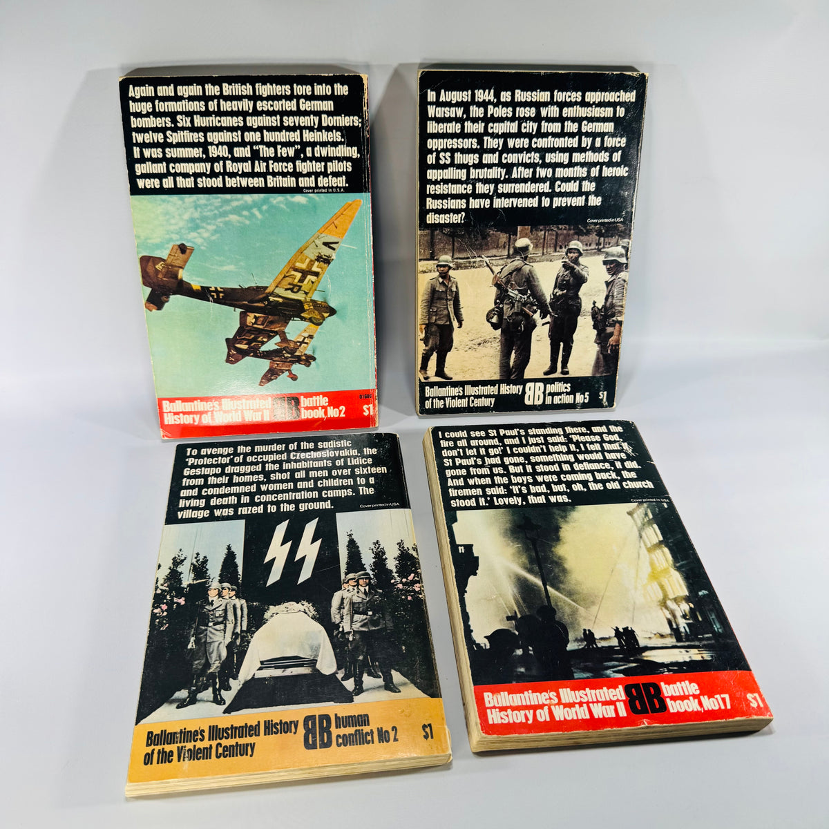 Vintage WWII Paperback Bundle (Set of 4) — Ballantine Illustrated History