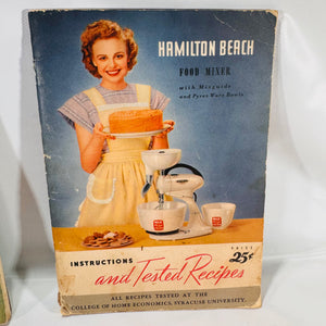 4 Vintage Electric Mixer Pamphlets Sunbeam Hamilton Beach Powermaster Deluxe with Recipes