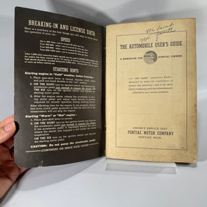 Pontiac Automobile User’s Guide Manual (1937) — Original Owner Handbook, 94 Pages
