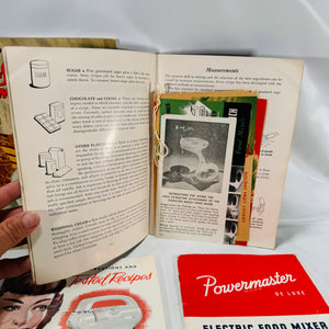 4 Vintage Electric Mixer Pamphlets Sunbeam Hamilton Beach Powermaster Deluxe with Recipes