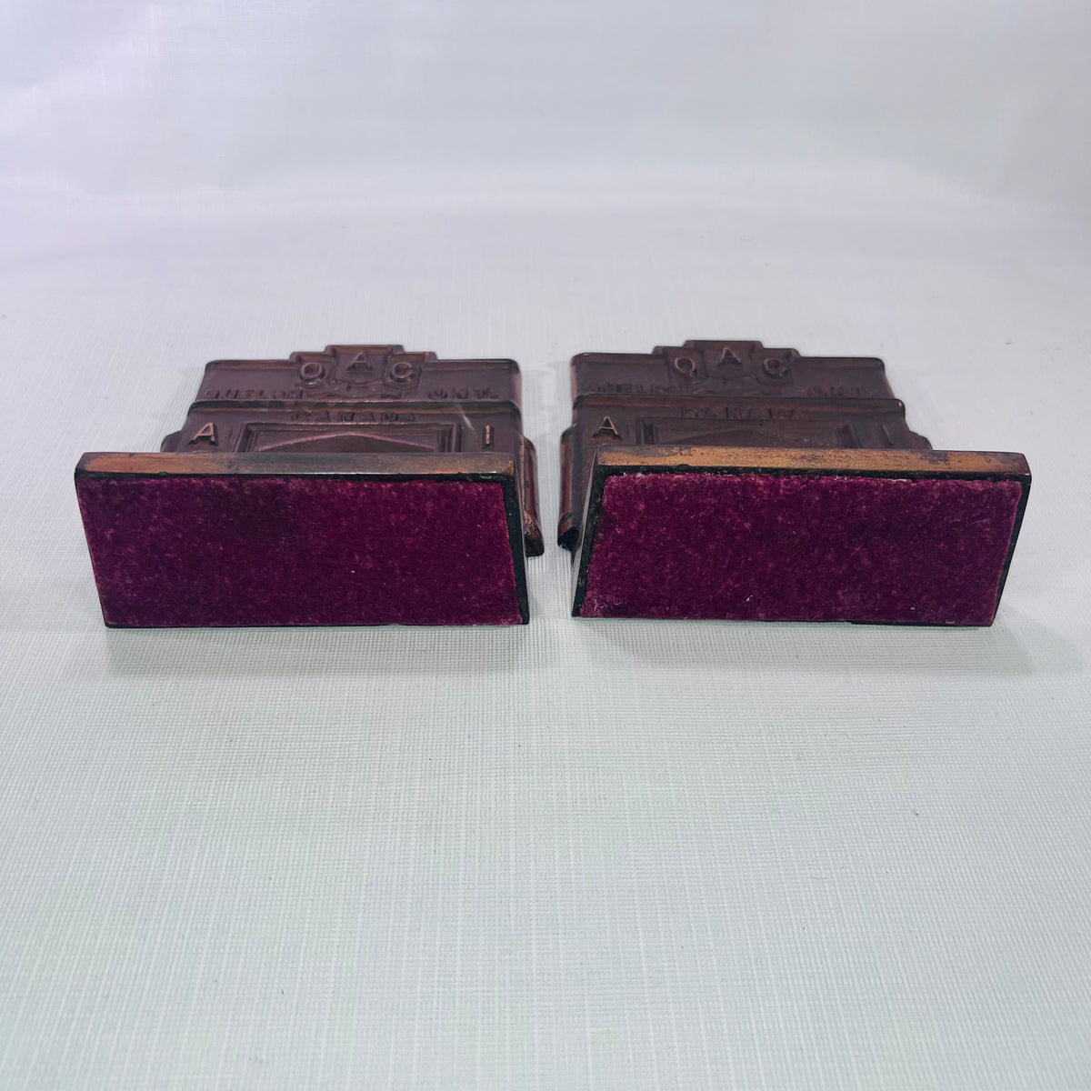 Rare Ontario Agricultural College Presentation Piece Souvenir Building Bookends Bronze over Metal