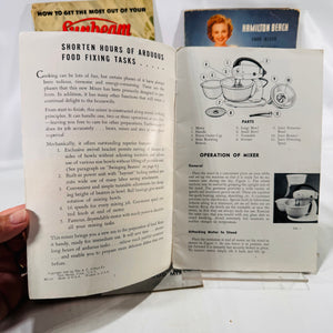 4 Vintage Electric Mixer Pamphlets Sunbeam Hamilton Beach Powermaster Deluxe with Recipes