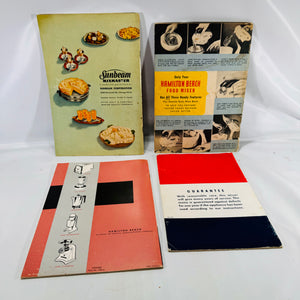 4 Vintage Electric Mixer Pamphlets Sunbeam Hamilton Beach Powermaster Deluxe with Recipes