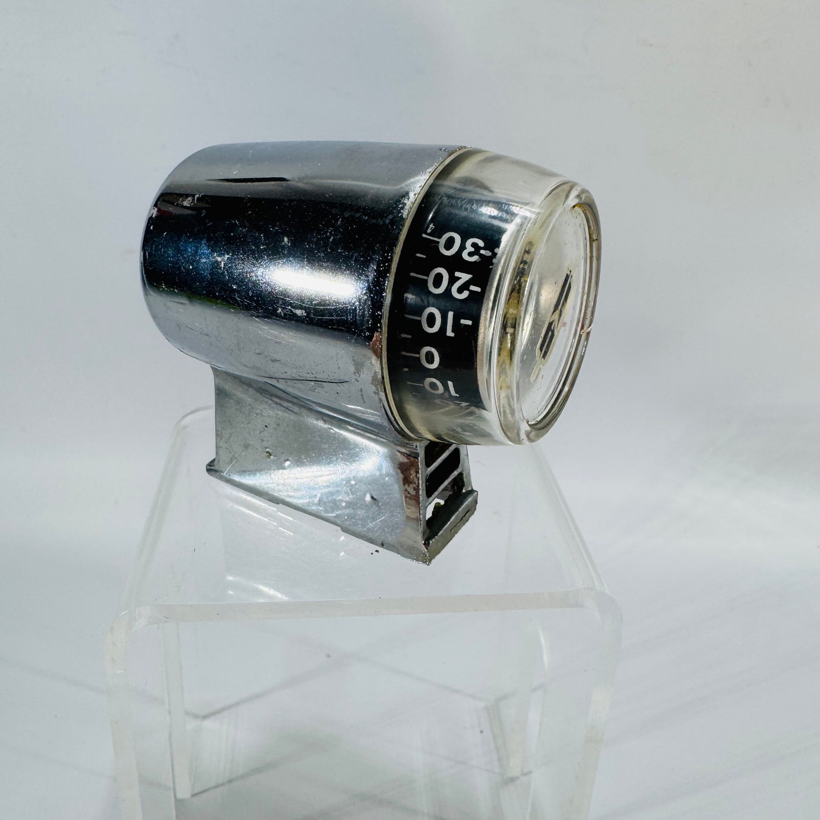 Vintage Oldsmobile Outside Door Thermometer Gauge | Chrome Drum Accessory