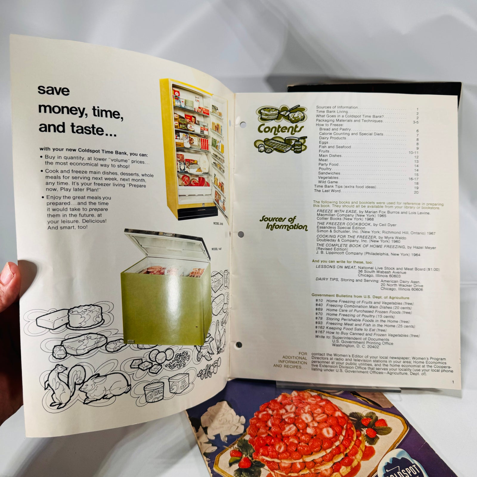 Save money, time, and taste and Contents pages, Coldspot Time Bank manual