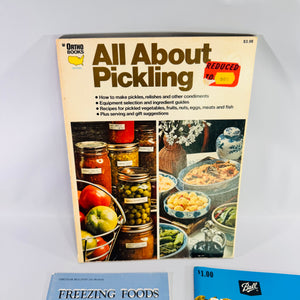 Vintage Home Canning Book Bundle Ball Blue Book No. 29 Ortho All About Pickling & Michigan Freezing Foods