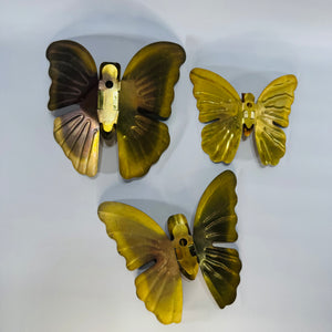 Vintage Homco Brass Butterfly Wall Art — Set of 3 Metal Butterflies (1980s) — Home Interiors & Gifts | Gold/Brass Finish, MCM Wall Décor
