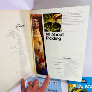 Vintage Home Canning Book Bundle Ball Blue Book No. 29 Ortho All About Pickling & Michigan Freezing Foods