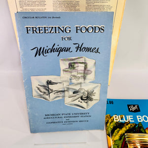 Vintage Home Canning Book Bundle Ball Blue Book No. 29 Ortho All About Pickling & Michigan Freezing Foods