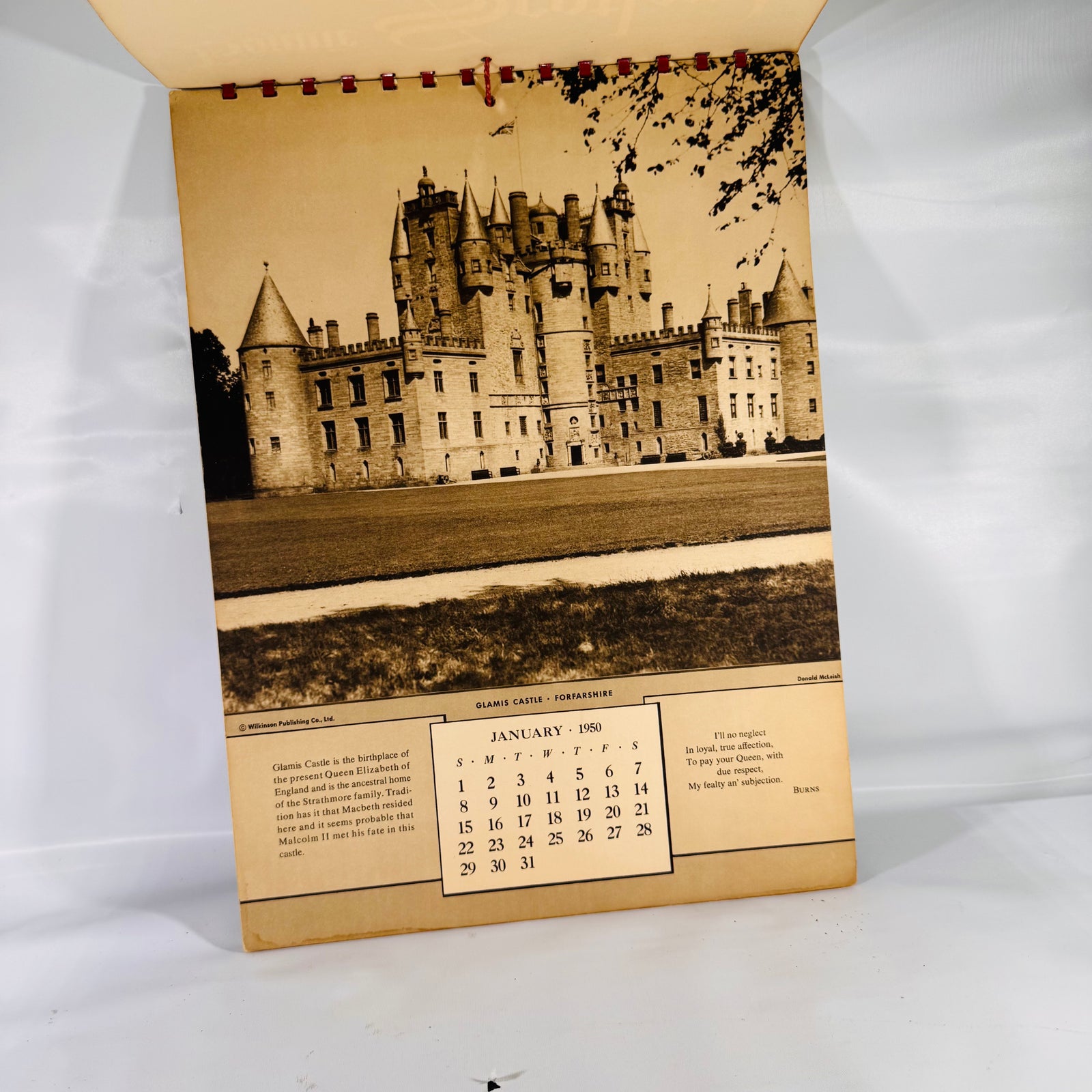 Bonnie Scotland Calendar 1950 Vintage Wall Calendar | Wilkinson Publishing Co.