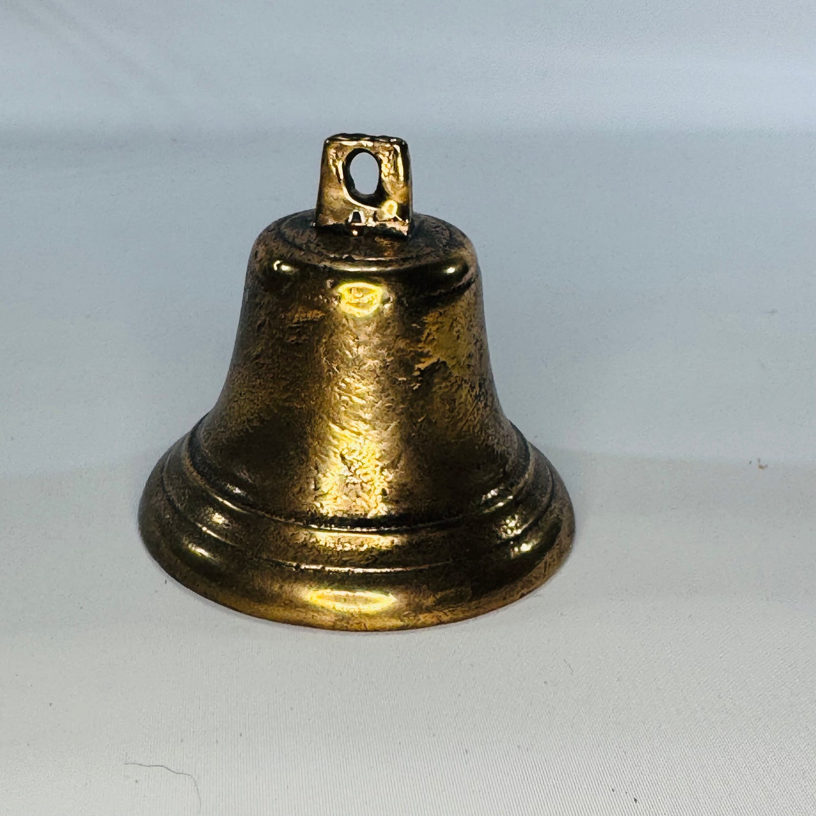 Vintage Brass-Tone Metal Bell — 3" Hand/Hanging Bell 1970s | Sweet Ringing Sound, Vintage Bells & Home Décor