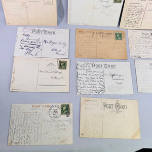 Antique Floral Postcard Lot of 11 Embossed Rose Pansy Birthday Greeting Edwardian Paper Ephemera