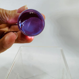 Mini Blue Art Glass Cat Figurine Paperweight — 2" Glass Kitty Shelf Decor 80s | Translucent Blue, Art Glass Collectibles