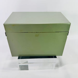 Vintage Ohio Art Metal Recipe Box with Handwritten Recipe Cards Cookbook Clippings USA
