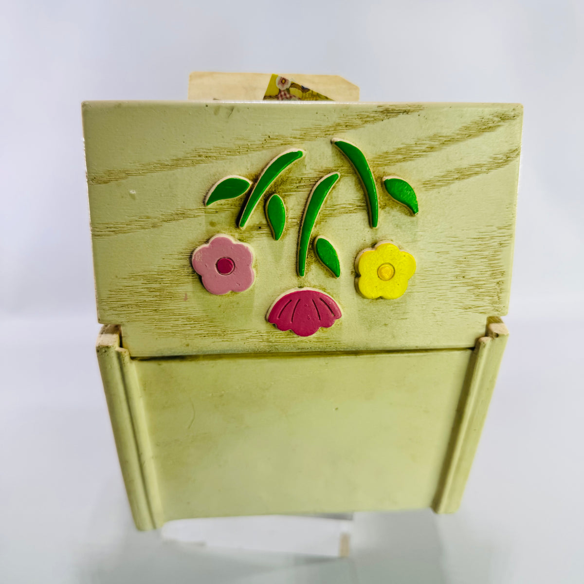 Vintage FTD Recipe Box Filled with Handwritten Family Recipes, Faux Wood Resin Floral Recipe Card Holder, 1980s Kitchen Ephemera