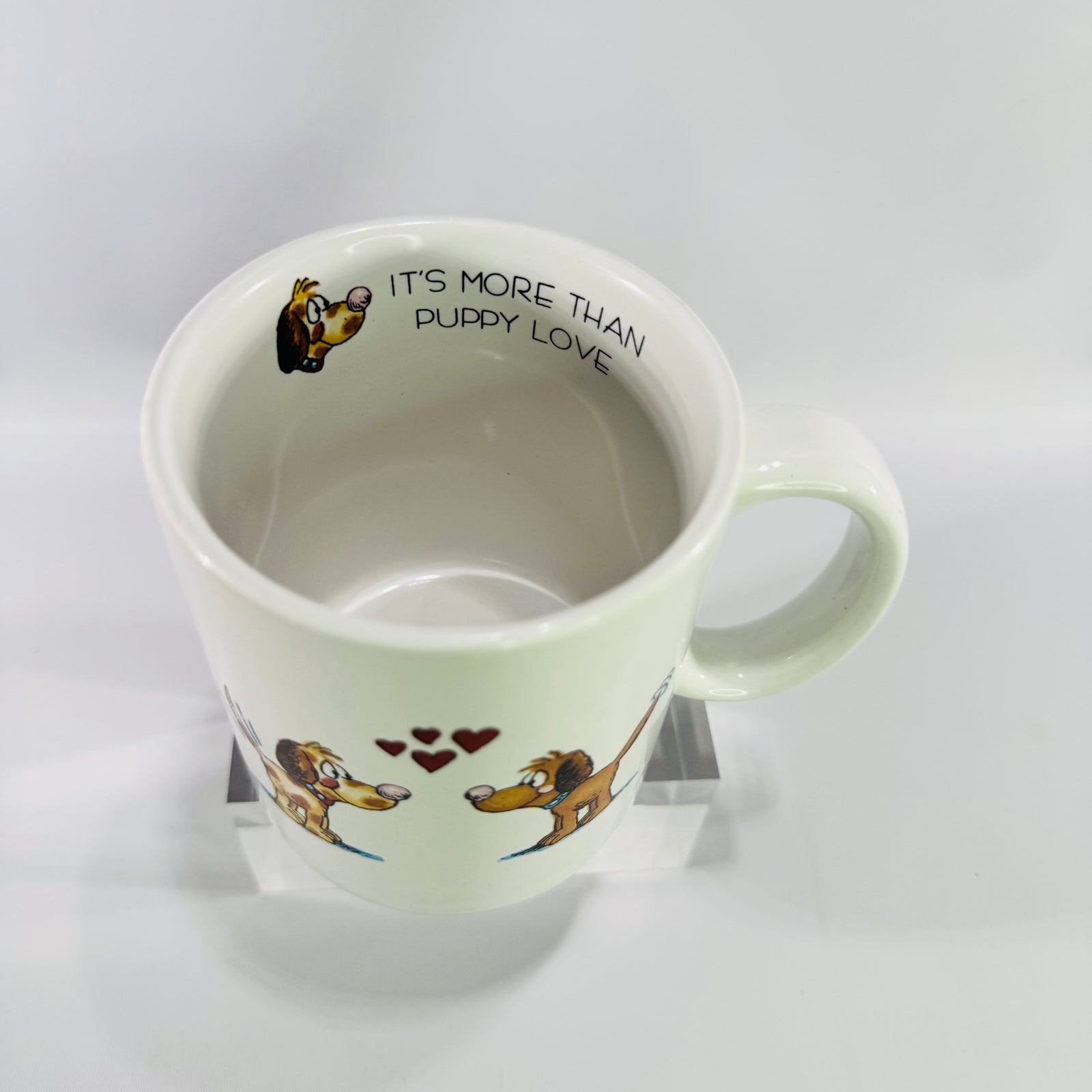Vintage Papel Puppy Love Coffee Mug, Vagabond Creations Dog Lover Ceramic Mug Made in Japan, It's More Than Puppy Love Cup