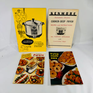 Vintage Frying Appliance Pamphlet Bundle: Sunbeam, Kenmore, Fryryte, Spry Recipe Booklet