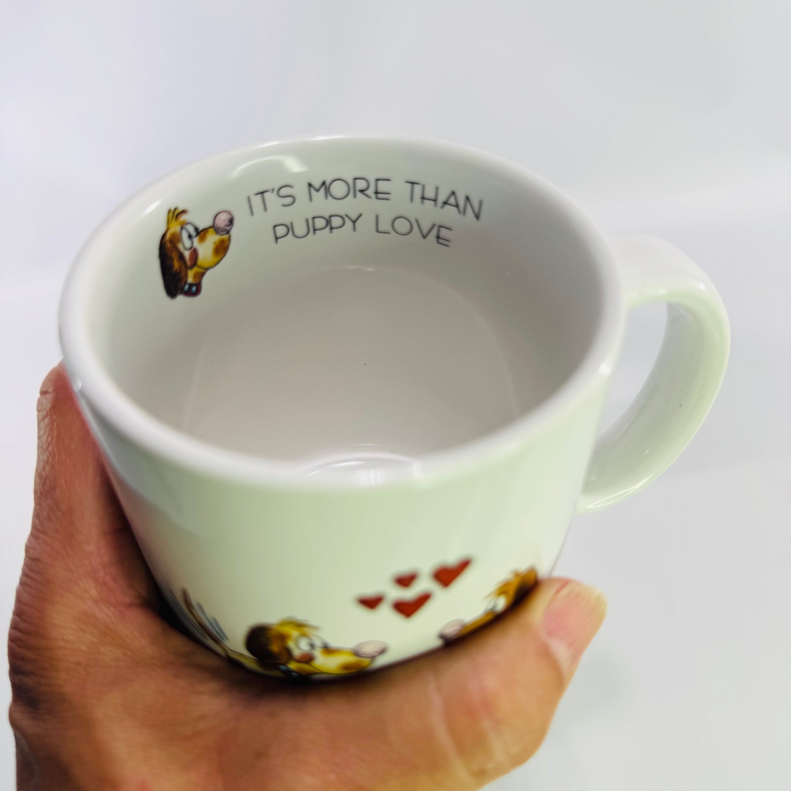 Vintage Papel Puppy Love Coffee Mug, Vagabond Creations Dog Lover Ceramic Mug Made in Japan, It's More Than Puppy Love Cup