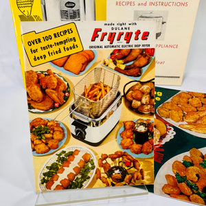 Vintage Frying Appliance Pamphlet Bundle: Sunbeam, Kenmore, Fryryte, Spry Recipe Booklet