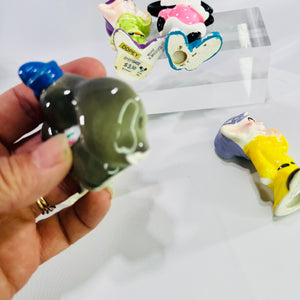 Vintage Disney Japan Ceramic Figurine Lot of 5, Mickey Minnie Dumbo and Two Dopey Character Figures