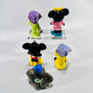 Vintage Disney Japan Ceramic Figurine Lot of 5, Mickey Minnie Dumbo and Two Dopey Character Figures