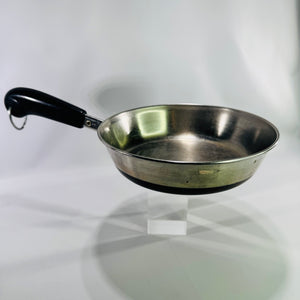 Vintage Revere Ware 1801 Copper Bottom 7 Inch Skillet with Lid Clinton Illinois USA Stainless Fry Pan