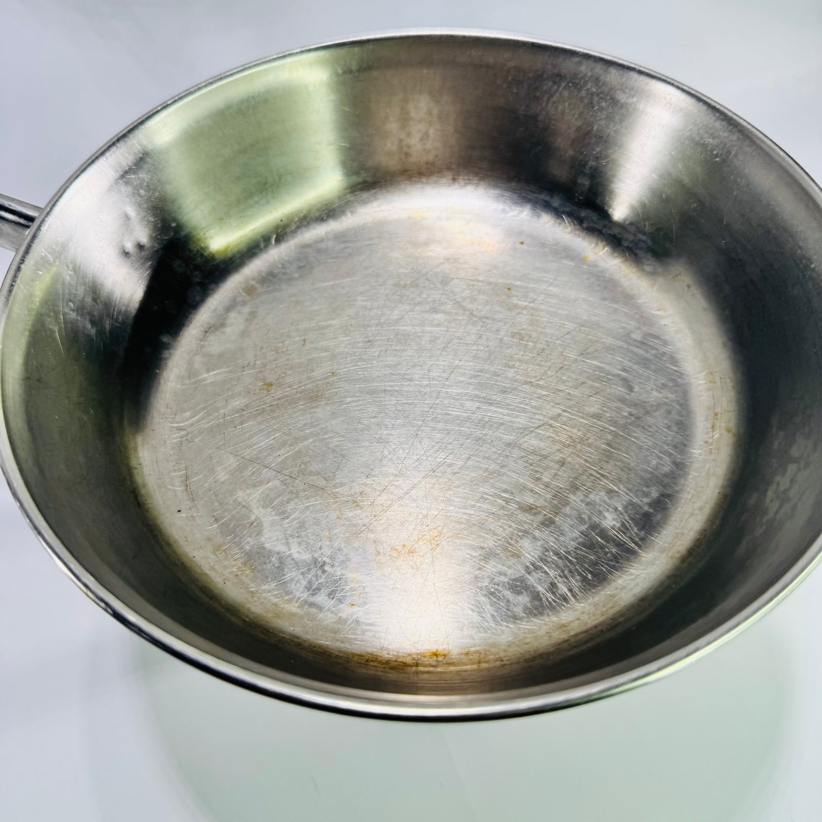 Vintage Revere Ware 1801 Copper Bottom 7 Inch Skillet with Lid Clinton Illinois USA Stainless Fry Pan