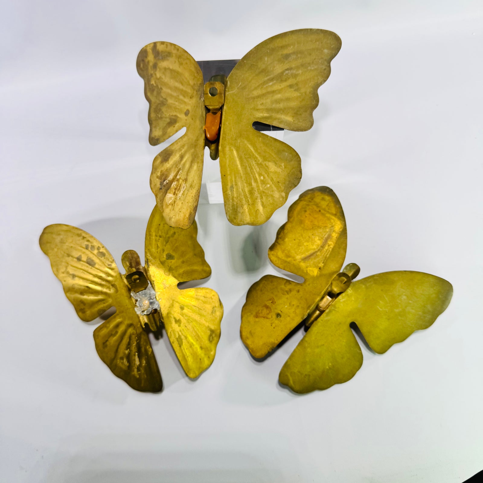 Vintage Homco Metal Butterfly Wall Decor Set of 3 Brass Tone 1970s Home Interiors Wall Hangings MCM Boho Decor