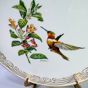 Vintage Edward Marshall Boehm Rufous Flame-Bearer Hummingbird Plate English Bone China 11 Inch Collector Plate