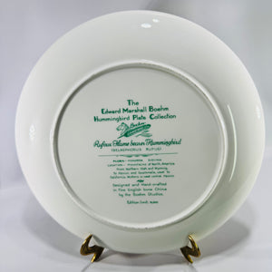 Vintage Edward Marshall Boehm Rufous Flame-Bearer Hummingbird Plate English Bone China 11 Inch Collector Plate