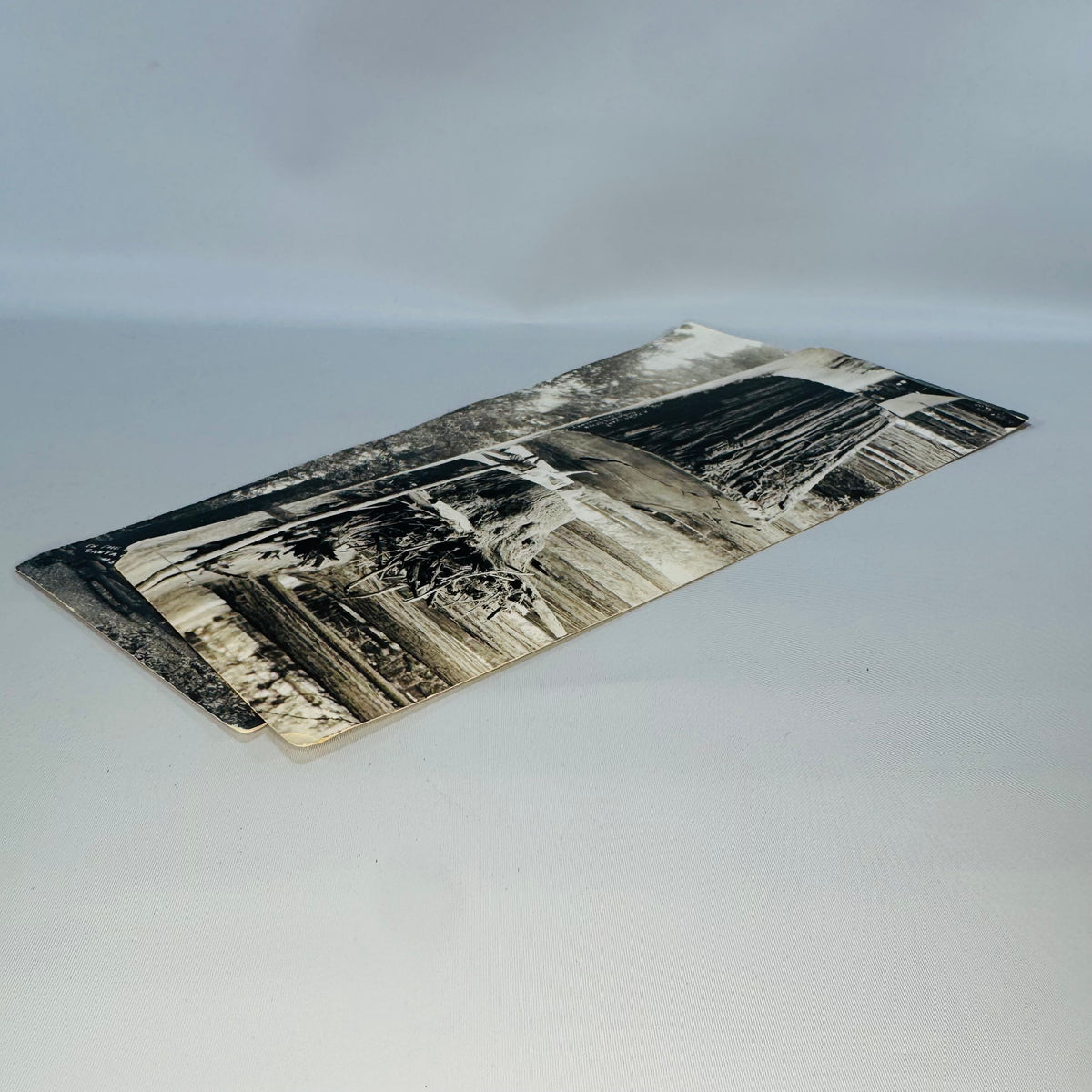 Redwood photo postcards 1941 lying flat, angled view of the fronts