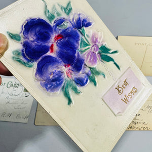 Antique Embossed Best Wishes Postcards Lot of 6 Floral Greeting Cards Germany Edwardian 1908–1914 Bundle