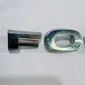 Vintage Ford Hood Letters Set of 4 Chrome FORD Emblems with Mounting Studs 1970s Original Automotive Trim