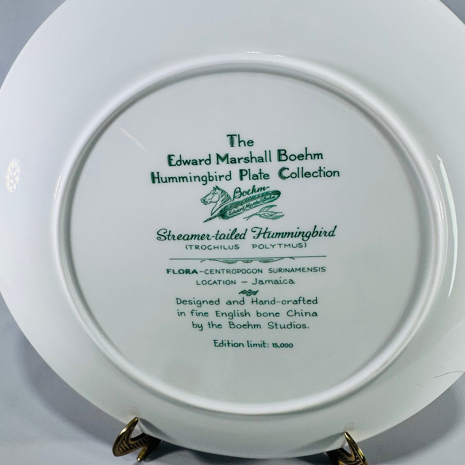 Boehm Streamer Tailed Hummingbird Plate Edward Marshall Hummingbird Collection English Bone China 11 Inch