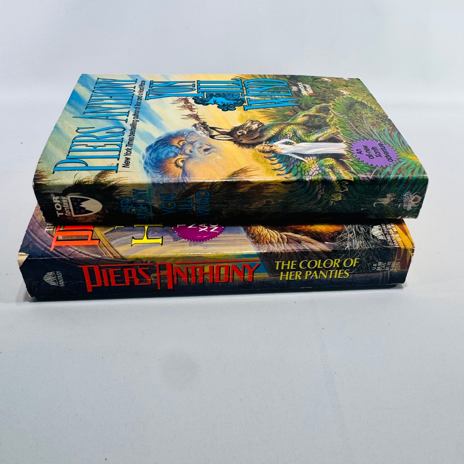 Piers Anthony Xanth Book Bundle Yon Ill Wind & The Color of Her Panties Paperbacks